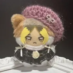 ぬい服　編み物　ツイード　ベレー帽　スタイ