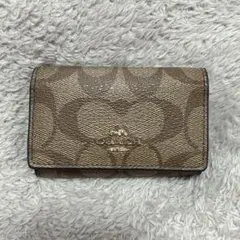 カ*ズ様 COACH シグネチャー 5連キーケース ブラウン