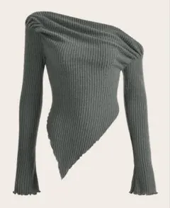 韓国風　ニット　オフショル トップス Y2K ワンホン