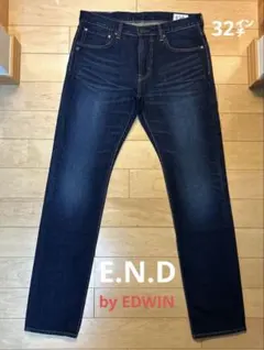 E.N.D（EDWIN AND DENIM）ユーズド加工ストレートデニム［32］のサムネイル