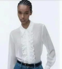 ZARA フリルセミシアーシャツ ZARA フリルセミシアーシャツ - メルカリ