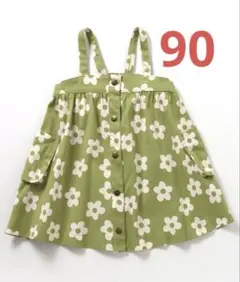 BREEZE 総柄ジャンスカ 花柄 ワンピース 90