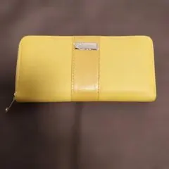 山吹色ツートンカラー 長財布ジッパー式　合成皮革