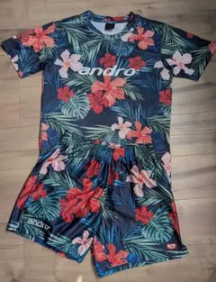 andro 卓球 ユニフォーム 上下セット ボタニカル柄 上S 下M