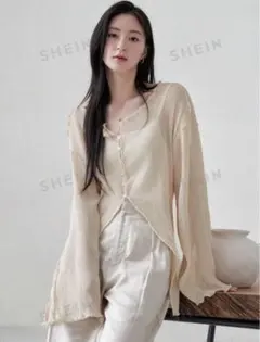 【shein】フレアスリーブシャツ