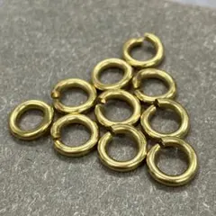 10点セット 真鍮製 丸カンリング 直径10mm キーホルダーパーツ