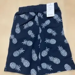 ネイビー パイナップル柄 ハーフパンツ 120