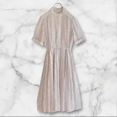 半袖スカートワンピースペイズリー柄総柄ホワイト白昭和レトロヴィンテージ古着