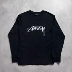 10s~ STUSSY ロゴプリント 長袖 Tシャツ ロンTee ブラック