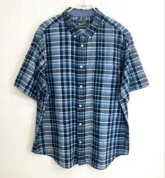 Woolrich 半袖チェックシャツ XXLブルー系 ボタンダウン ビッグサイズのサムネイル