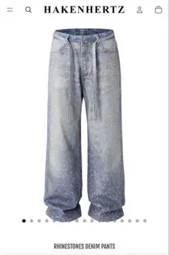 HAKENHERTZ Rhinestones Denim Pantsラインストのサムネイル