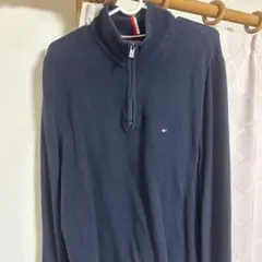 TOMMY HILFIGER ネイビー ハーフジップ ニット L