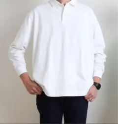 HARVESTY ハーベスティ　ジャンボポロシャツ　白　ホワイト　1 M 日本製