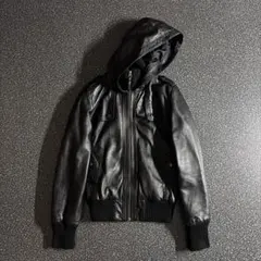 darkwear zip up leather hoodie opium y2kのサムネイル