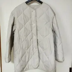 GUアイボリー キルティングゆったりジャケット