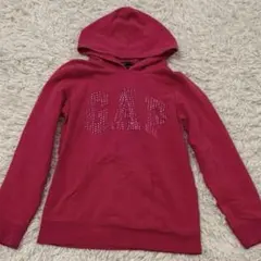 GAP 160 ピンク ラインストーン ロゴ パーカー　y2k ギャルのサムネイル