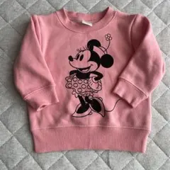 ミニーマウス プリント トレーナー 60-70cm ピンク
