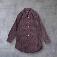 90’s ラルフローレン チェック柄 BDシャツ ポニー刺繍 M 綿 アメカジ