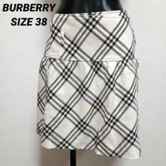 BURBERRY 　バーバリー　チェック柄　巻きスカート　ミニスカート　38