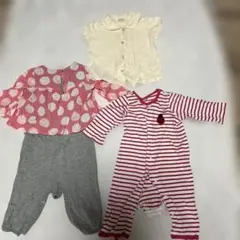 女児ロンパース・カバーオールセットなど 3点まとめて
