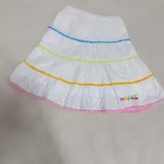 MINI-K ミニケイカラフルストライプ刺繍スカート