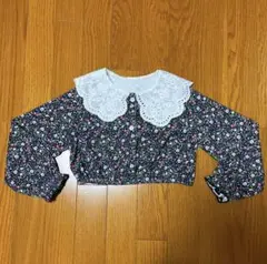 【極美品】SHEIN ショート丈レース襟ブラウス 120