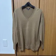 UNIQLO ブラウン Vネック 長袖ニット XL