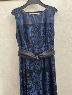 【美品】花柄ノースリーブパーティドレス