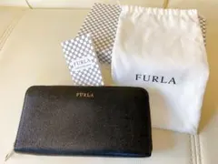 【早い者勝ち】FURLA 長財布 黒 レザー 箱 保存袋付き