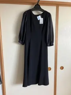 STRAWBERRY-FIELD ブラックロングワンピース 七分袖