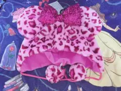 ミニー ファンキャップ　レオパード　ヒョウ柄　ピンク　ディズニー