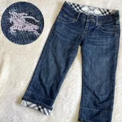 極美品 バーバリーブルーレーベル ホースロゴ 刺繍 ノバチェック デニムパンツのサムネイル