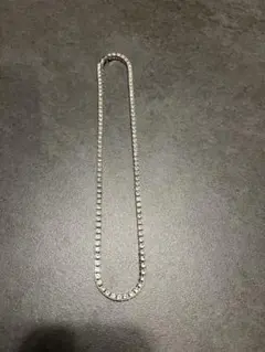 シルバー クリスタル ロングネックレス