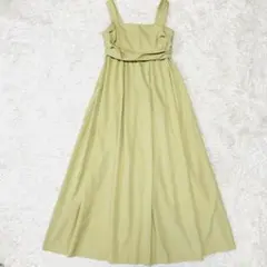 STYLEMIXER レイヤーギャザーフレアワンピース　マキシ イエロー M