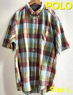 【新品未使用】爽やかマドラスチェック 半袖シャツ L Polo by Mateのサムネイル