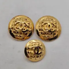 未使用 シャネル ボタン 3点セット マトラッセ ゴールド 24mm 18mm