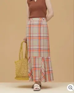 ナノユニバース バスケットチェック マーメイドスカート