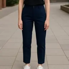 美品 ジョルジュレッシュ スラックス L ネイビー スリムフィット カジュアル