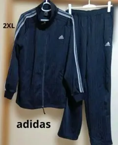 【美品】ビックサイズ　アディダス　セットアップ　トラックジャージ　黒　2XL