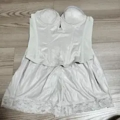 ブライダルインナー ビスチェ＆フレアパンツ　bridal　bloom　モカグレー