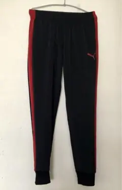 Puma 黒 赤ライン　ジャージパンツ　Sサイズ　ブラック