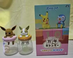 ポケモン万年カレンダー　キャンディボトル　ワンパチ　イーブイ