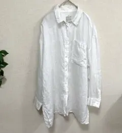 無印良品 リネン ホワイトシャツ オーバーサイズ M-L