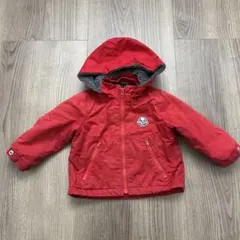 petitmain フード付ベビーキッズアウター　赤　裏毛　90サイズ