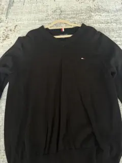 TOMMY HILFIGER メンズ Vネックニット ブラック M