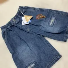 【新品タグ有り】ケミカルデニムハーフパンツ　ディズニーコラボ　130センチ