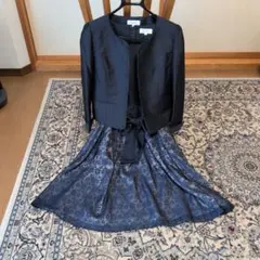 ネイビー ジャケット付きワンピースドレス