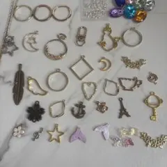 豪華44点まとめ売りレジンパーツデコレーション素材セット送料無料