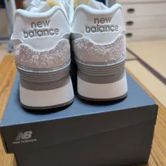 New Balance WL574 ホワイト 厚底スニーカー室内試し履きのみ
