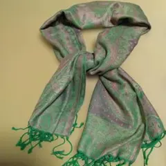 ペイズリー柄 緑系 ストール
